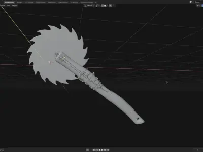 Post-Apocalyptic Saw Blade 3D model