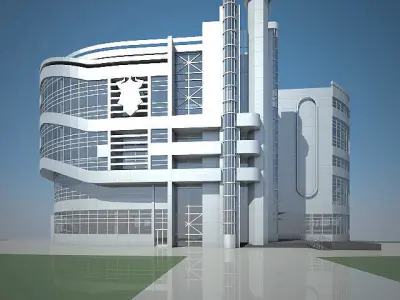Office Building 02 Low-poly 3D model purchase