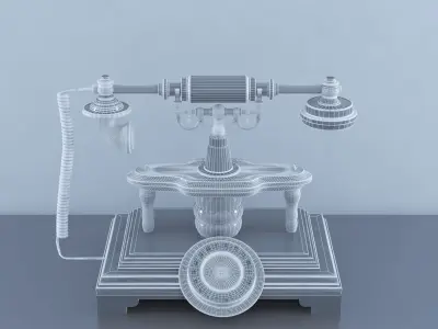 Retro Style Analog Telephone 3D model