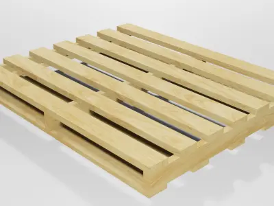 Wooden American Pallet Low-poly 3D model
