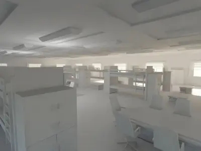 Military Dormitory - No Material Low-poly 3D model