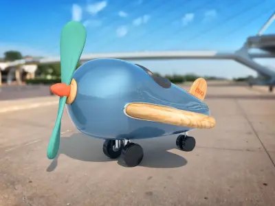 cartoon Airplane Free 3D model purchase