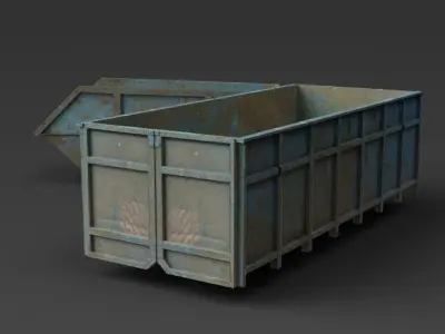 Trash containers Low-poly 3D model