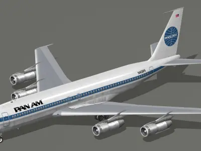 Boeing 707-300 Pan Am 1970s-1980s Livery 3D model