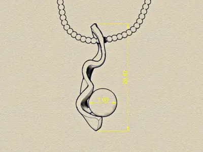 Pearl pendant 3D model