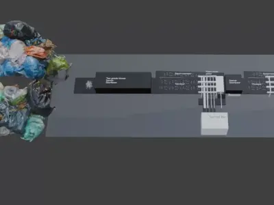 Recycling plant concept Free 3D model
