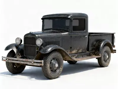 Realistic 1930s Rural Pickup Truck 3D Model Low-poly 3D model