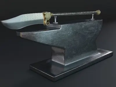Bhuj ancient Indian  weapon  3D model