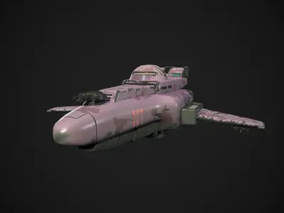 Stylized Sci-Fi Ship  Low-poly 3D model