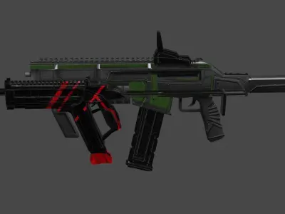 TWO LOWPOLY 3D FUTURISTIC WEAPON MODELS Low-poly 3D model