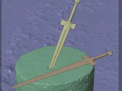 Sword 3D free  bastion Sword Low-poly 3D model