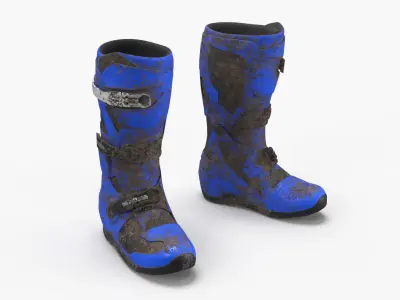  Enduro Motocross Boots Blue Muddy 