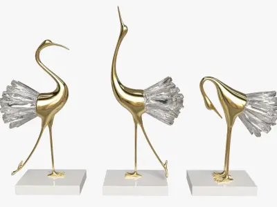Decorative Crane Figurines 3D model