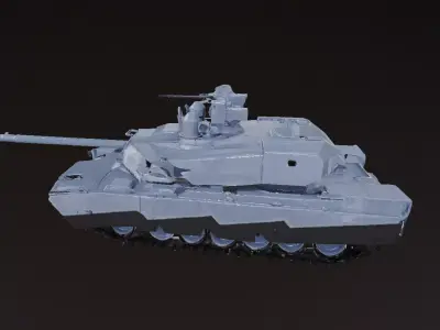 Blue Battle Tank 3D Model Low-poly 3D model