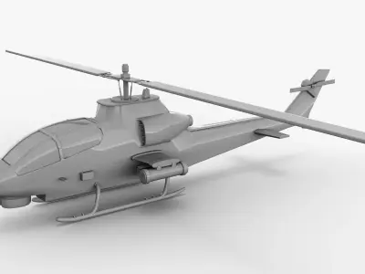 Helicopter 2 Base Mesh Free Free low-poly 3D model