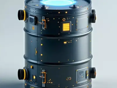 SciFi Futuristic Power Cylinder Low-poly 3D model