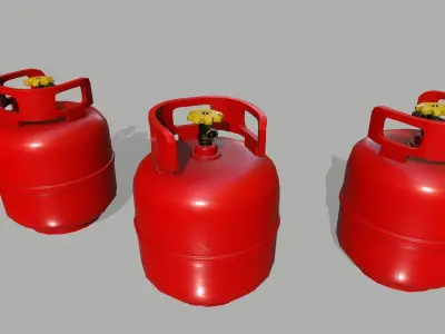 Propane Tank Low-poly 3D model 2