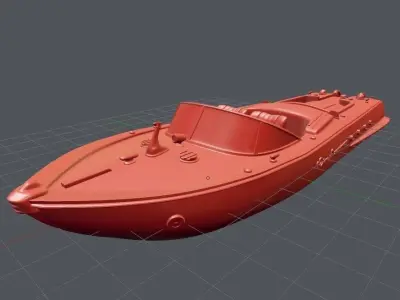 Printable Riva Aquarama - 3 Parts  3D print model