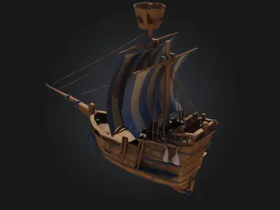 Sailing Adventure  Stylized Seafaring Diorama Package 3D model