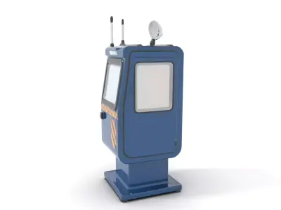 Blue Surveillance Booth model pack Low-poly 3D model