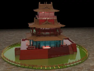 Chinese ancient house 3D model 13