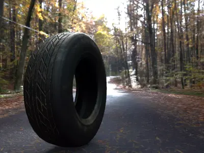 PBR Textured Low Poly Dirty Tire Game Ready Asset 3D Model Low-poly 3D model