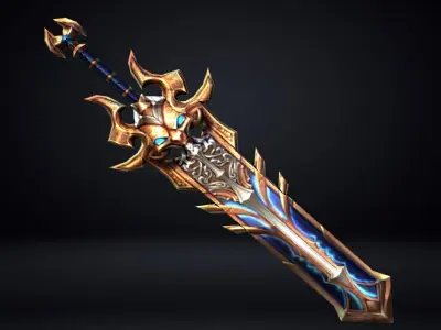 Futuristic Sword Low-poly 3D model shop