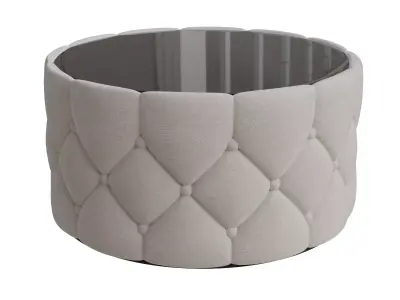 Classy Cocktail Ottoman Glass Top Coffee Table Low-poly 3D model