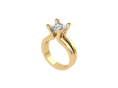 Solitaire Engagement Ring 3D print model 82