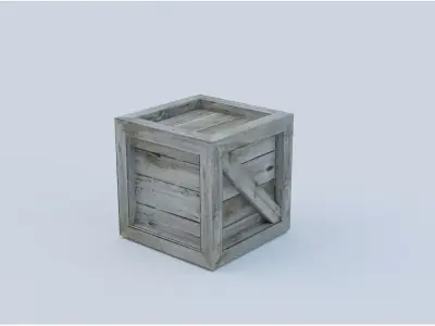 Simple wooden crate Low-poly 3D model