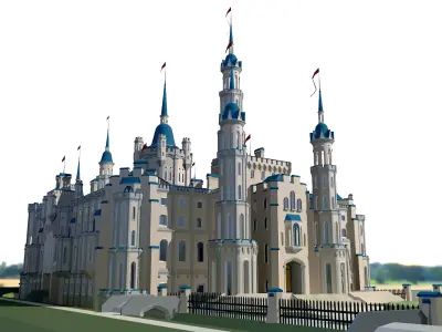 Castle Fortress Fantasy low-poly  Low-poly 3D model
