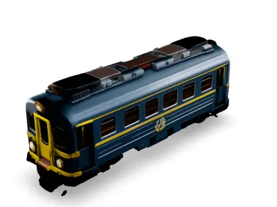 Stylish Electric Train Model 3D Low-poly 3D model