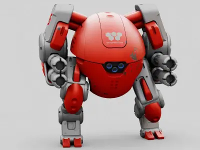 MILITARY BOT M-200  RIGGED 3D model