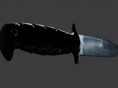 Worn-out Metal knife Low-poly AAA Game Ready  3D model