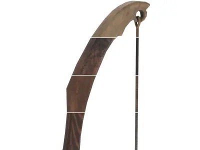 Bow Game Ready PBR Wooden Ranged Weapon Realistic 3D Model Low-poly 3D model