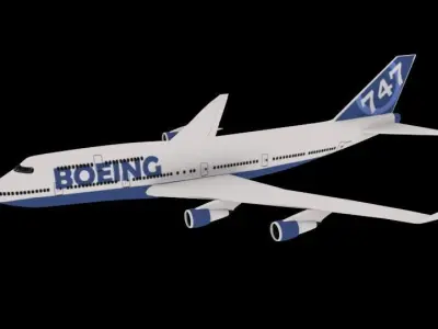 Boeing 747 Low-poly 3D model