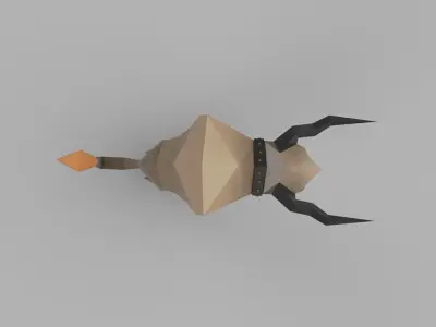 Cartoon Animal buffalo Low-poly 3D model