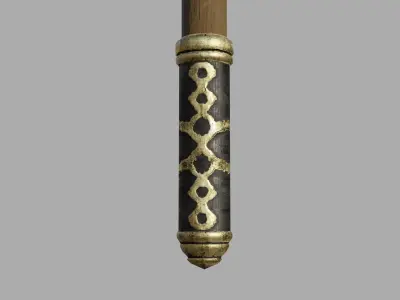 Medieval fantasy axe Low-poly 3D model