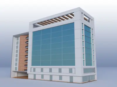 Commercial Building  Low-poly 3D model