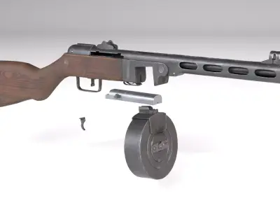 PPSh-41 Low-poly 3D model purchase