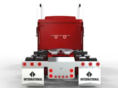 Truck international 9300 stock Flat to 3D model