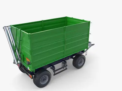 Agro trailer V1 Low-poly 3D model