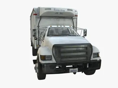 Refrigerator Truck Game Ready PBR Textures Low-poly 3D model