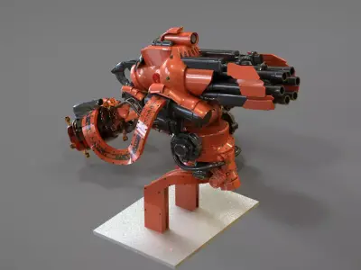 Machine Gun 3D model 11