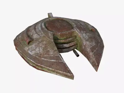 Alien Spaceship UFO D11 Abandoned - Sci Fi Spacecraft Design Low-poly 3D model