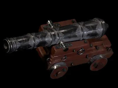 Canon cannon Low-poly 3D model