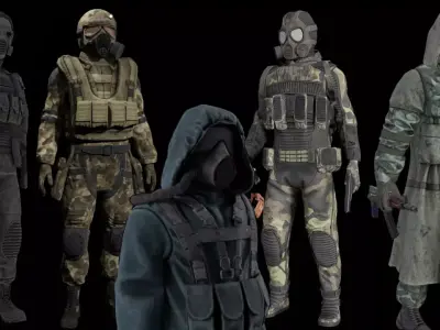 Stalker like Dayz suits 3D Model Pack