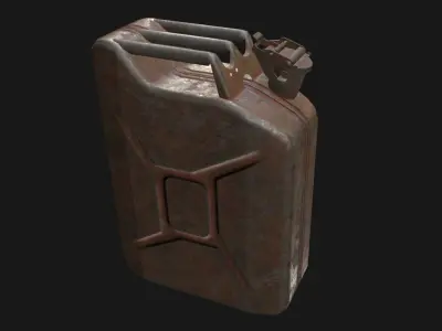 Canister old rusty gas can Low-poly 3D model