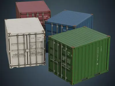 Cargo Container 5B Low-poly 3D model