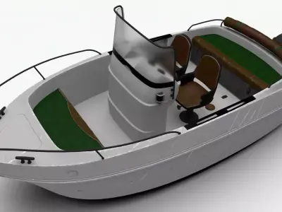 4K Motor Boat Salyut 430 Arnold Material Low-poly 3D model